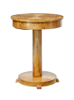 Early 20th Century Swedish Birch Round Occasional Table