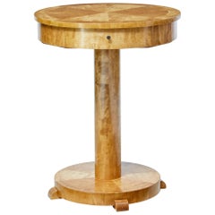 Early 20th Century Swedish Birch Round Occasional Table