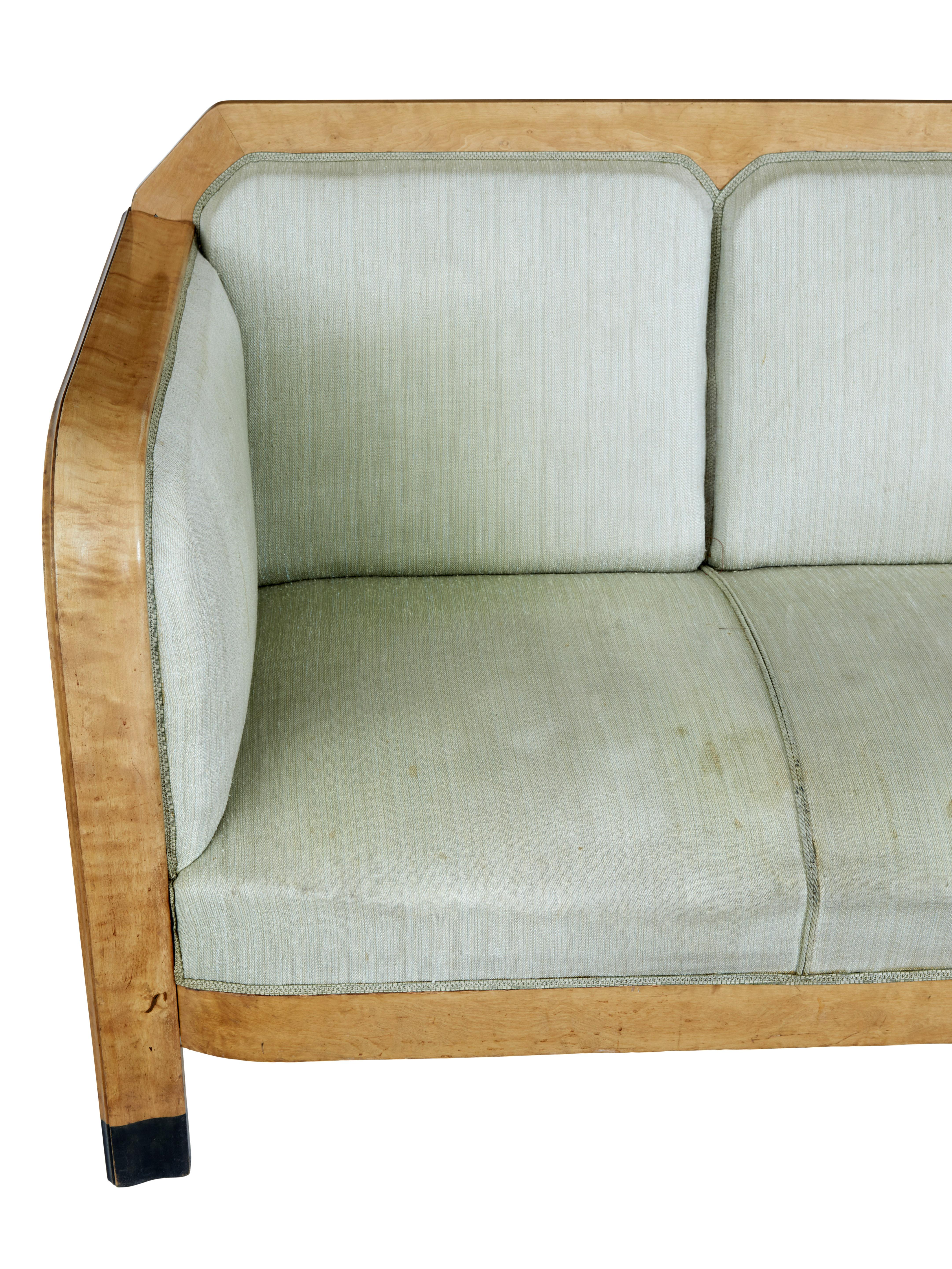 Early 20th Century Swedish Birch Sofa 2