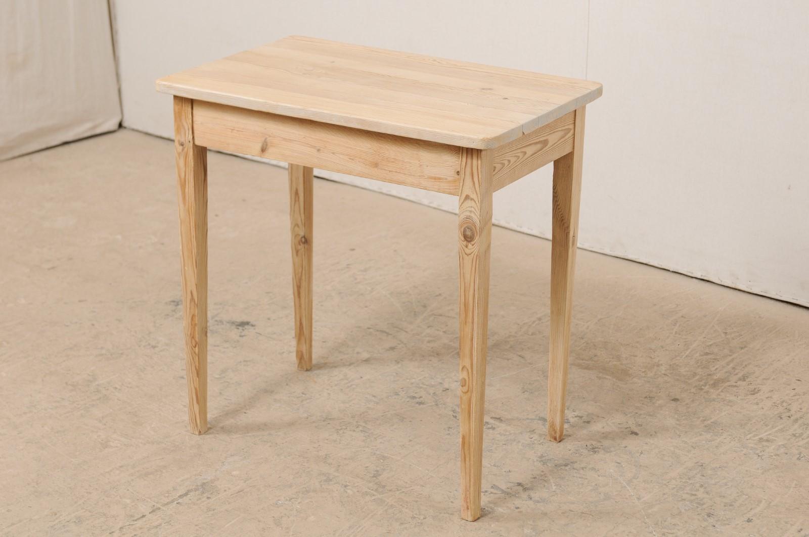 Early 20th Century Swedish Bleached Wood Side Table In Good Condition In Atlanta, GA