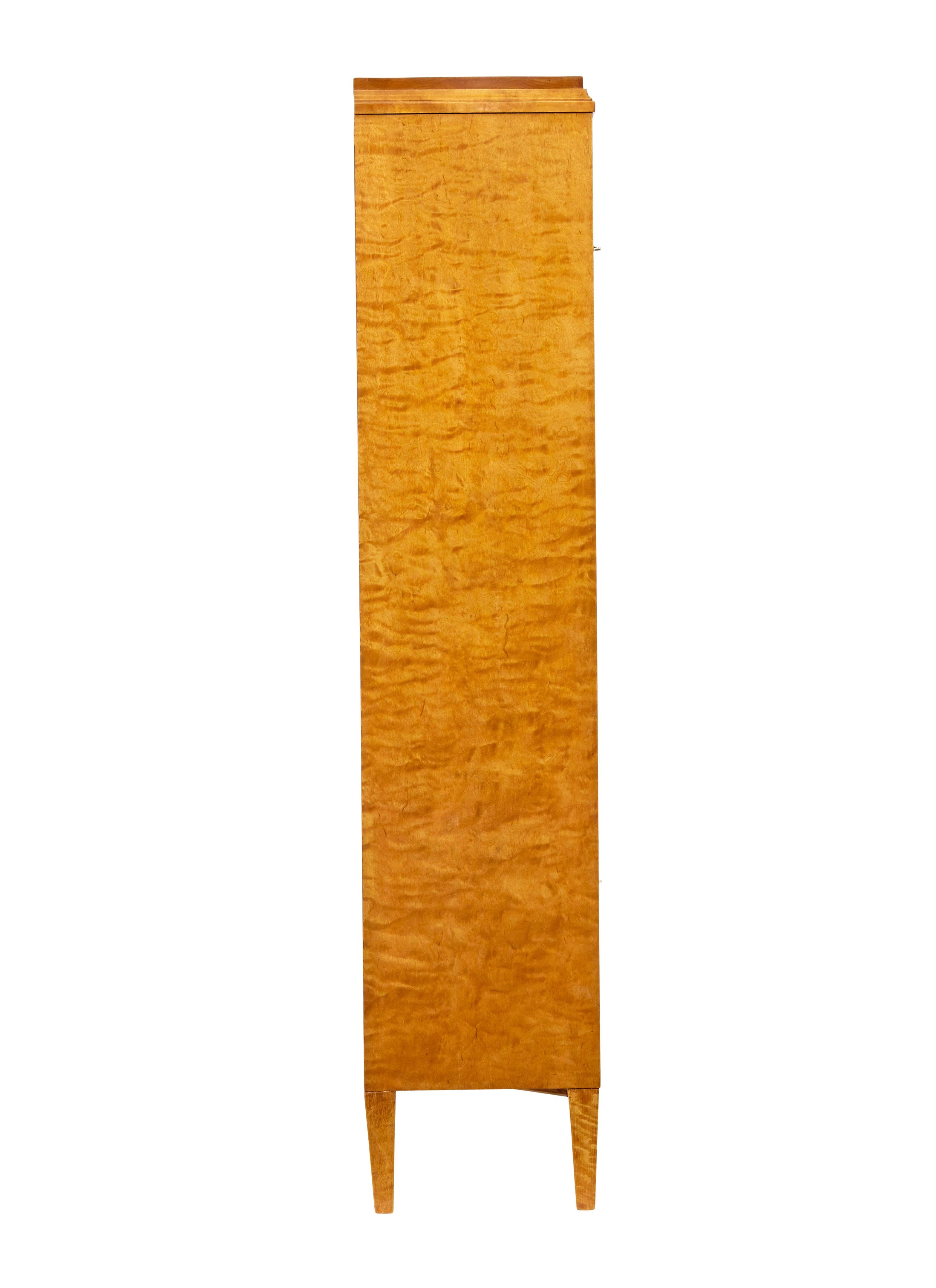 Hand-Carved Early 20th century Swedish bookcase cabinet by Sandberg & Co For Sale