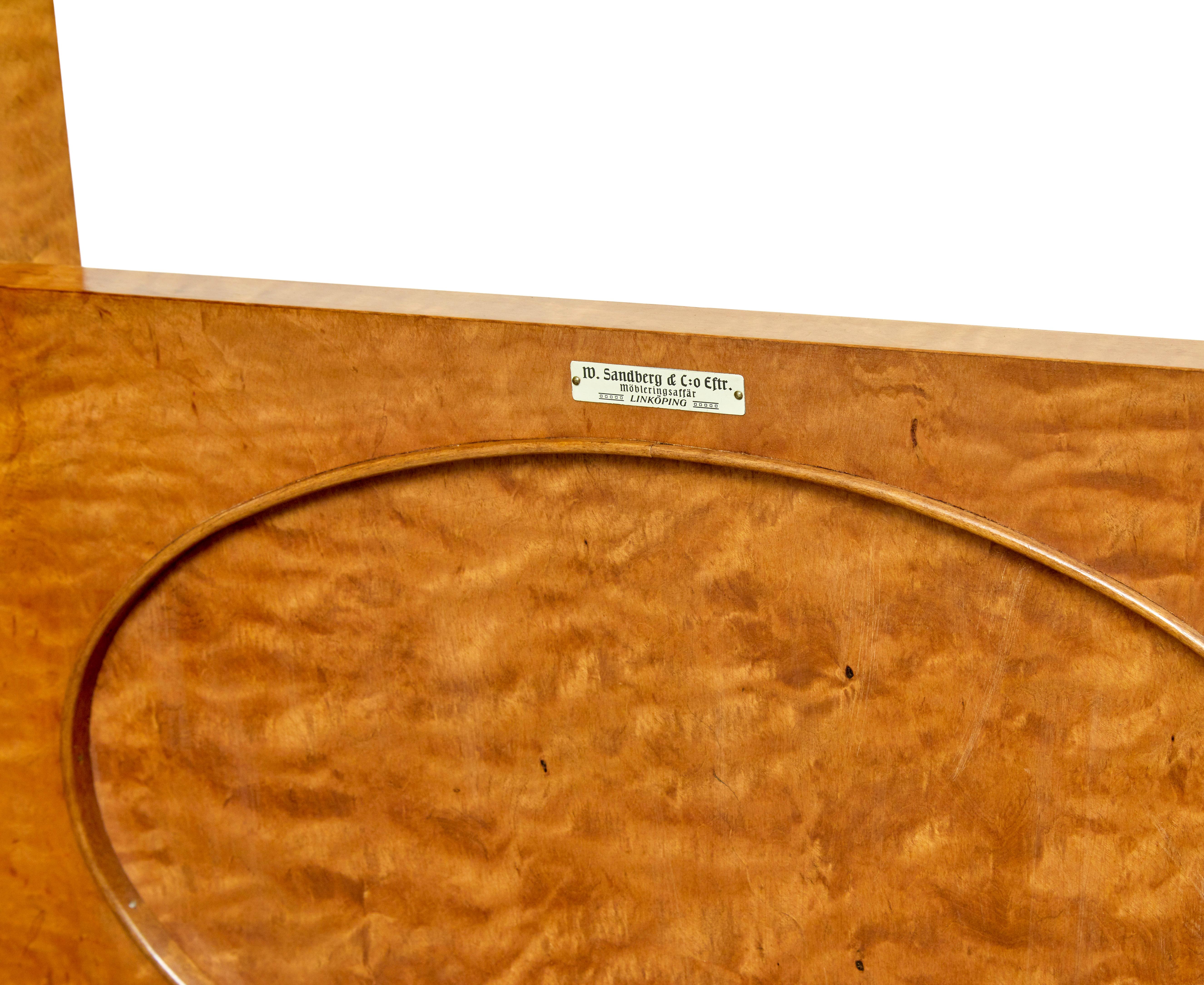 Early 20th century Swedish bookcase cabinet by Sandberg & Co For Sale 1