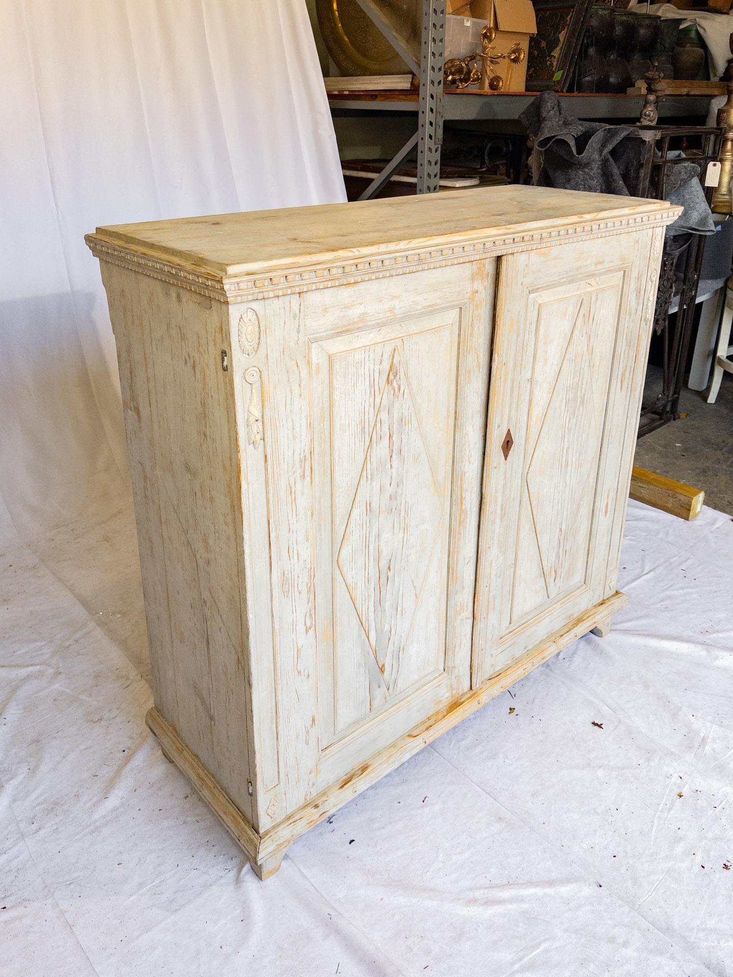 Carved Early 20th Century Swedish Cabinet For Sale