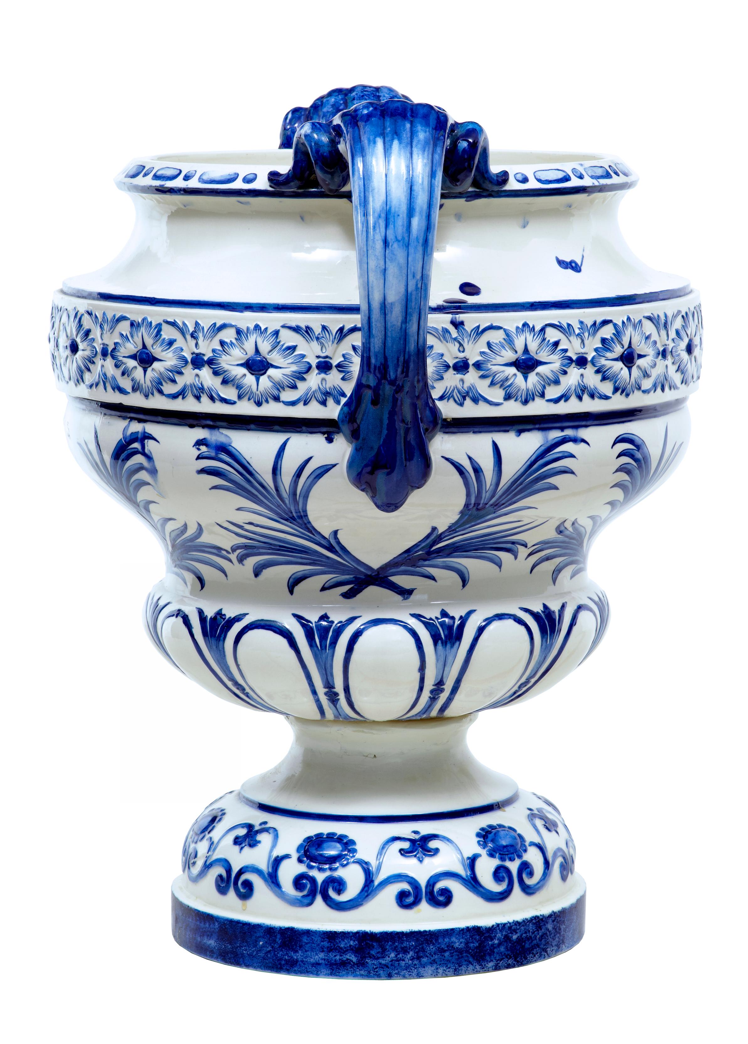 Hand-Painted Early 20th Century Swedish Ceramic Urn by Rorstrand