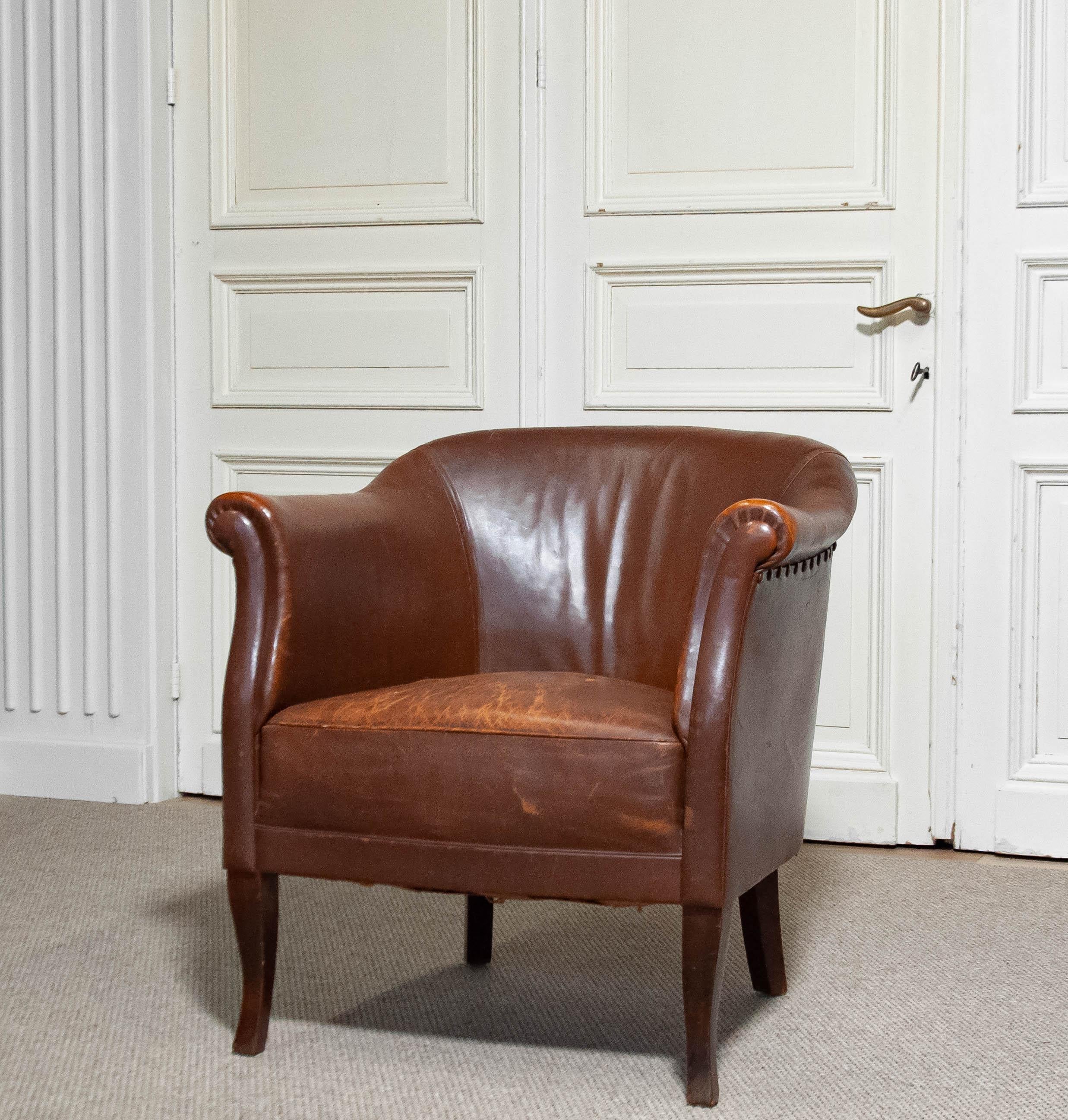 Early 20th century Swedish Club/Cigar Chair In Good Condition In Silvolde, Gelderland