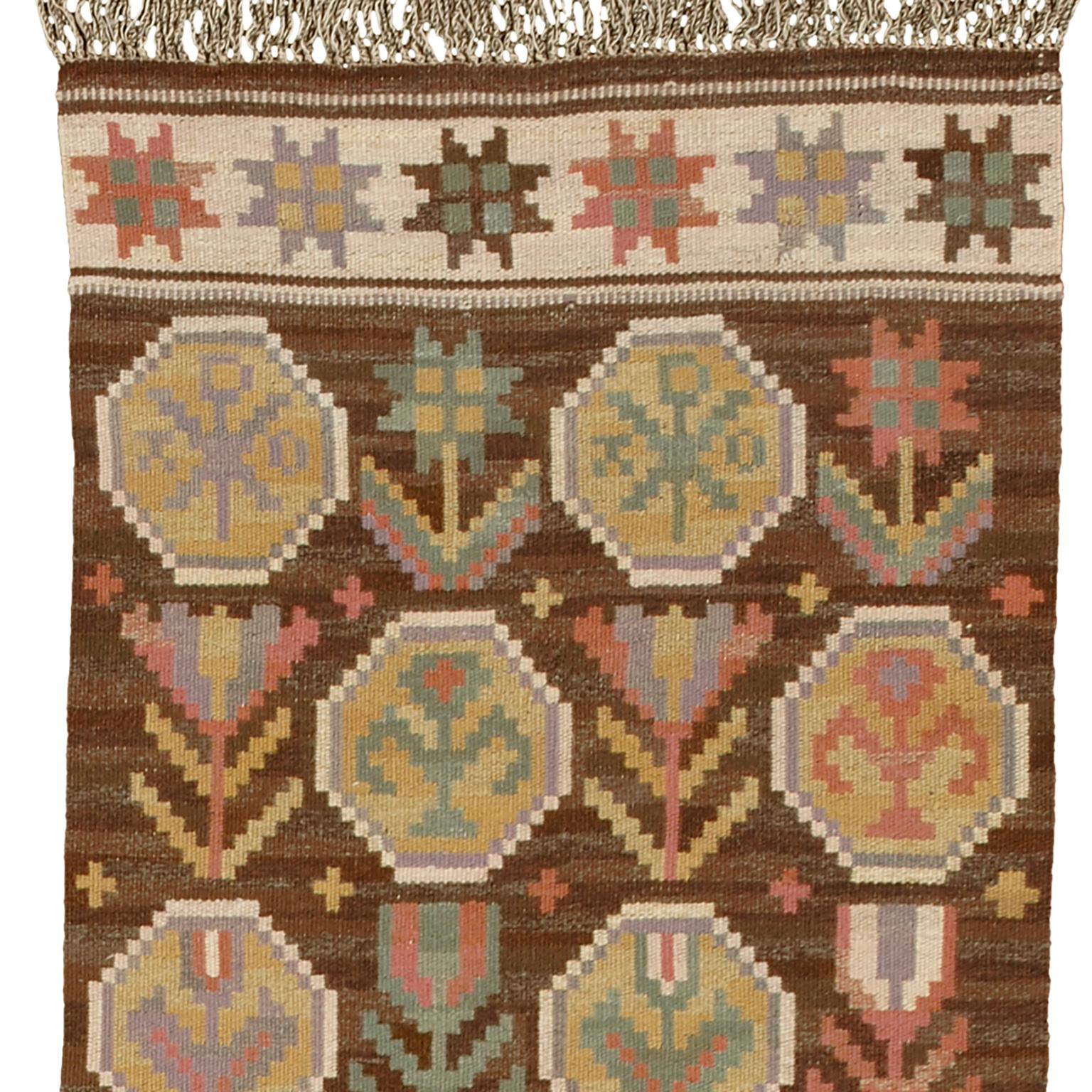 Hand-Woven Early 20th Century Swedish Flat-Weave Rug/Runner by Märta Måås-Fjetterström