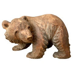 Early 20th Century Swedish Folk Art Sculpture of a Bear