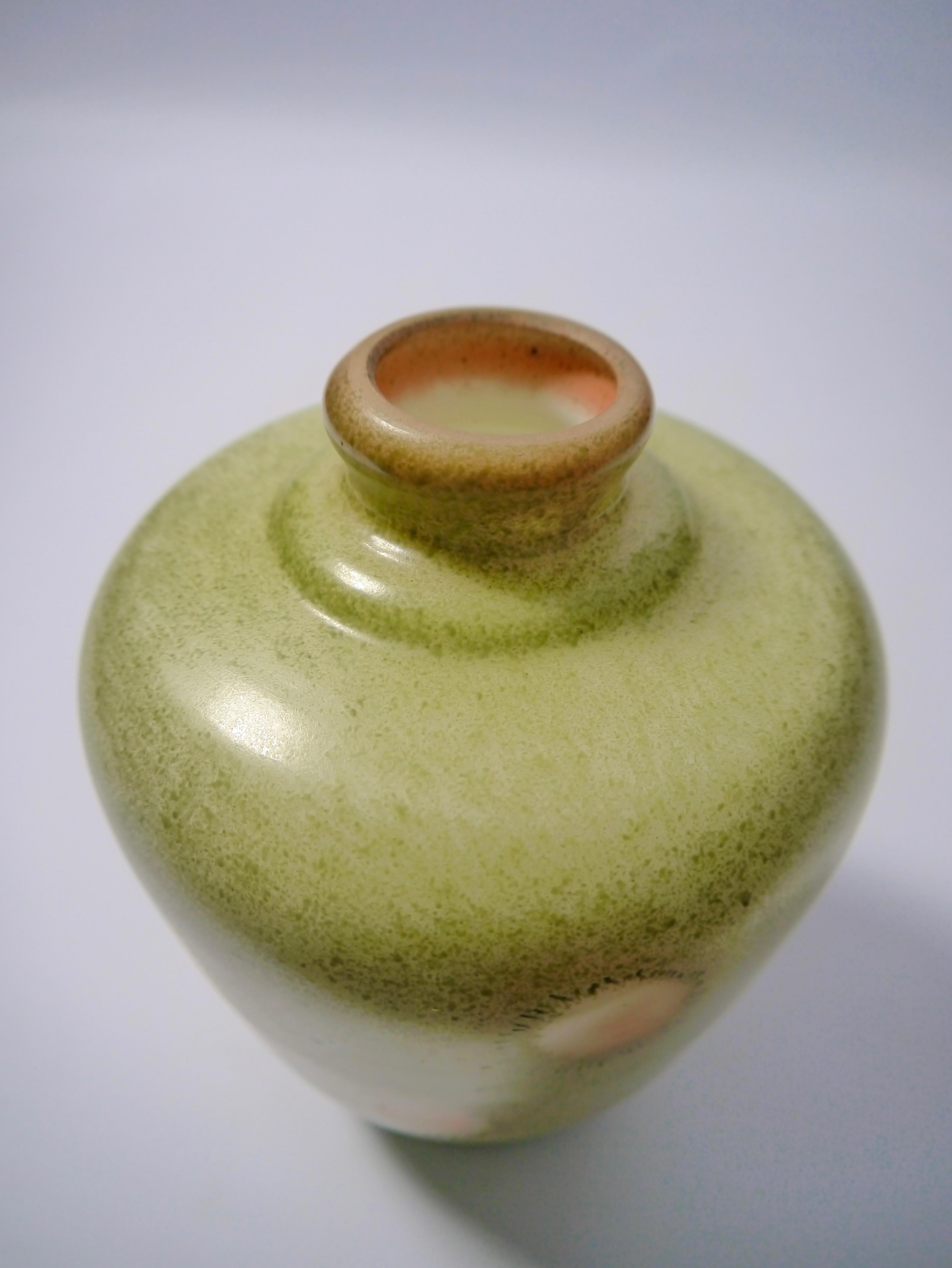 Early 20th Century Swedish Grace Mint Green Glass Vase For Sale 1