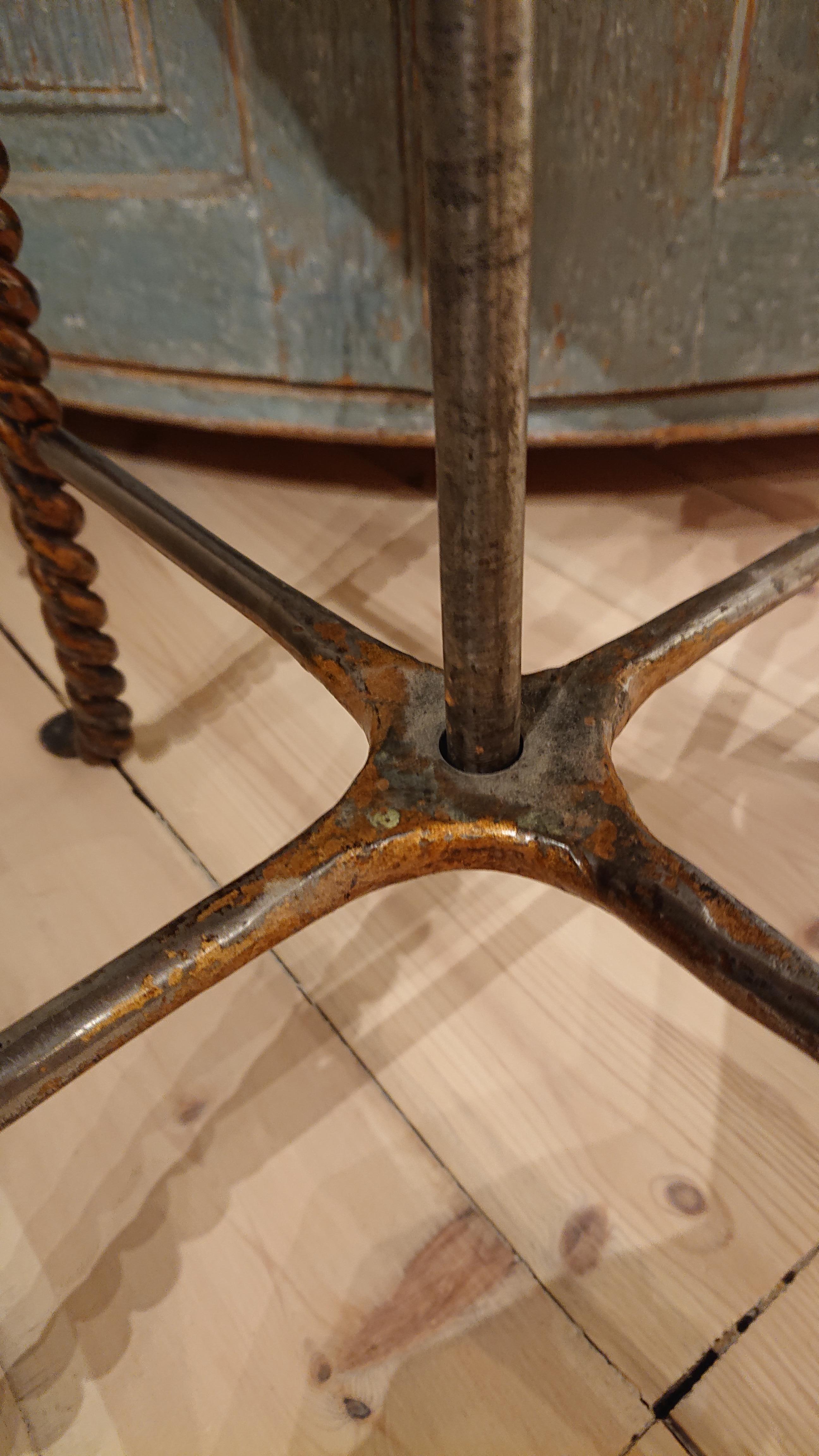 Early 20th Century Swedish Iron Industrial Stool Swedish Antiques For Sale 8