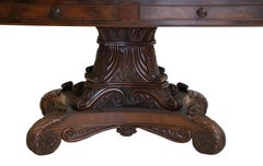 Early 20th Century Swedish Mahogany Carved Writing Table
