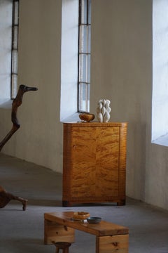 Début du 20e siècle, meuble de bar moderne suédois en bouleau par H. Westlund, années 1930