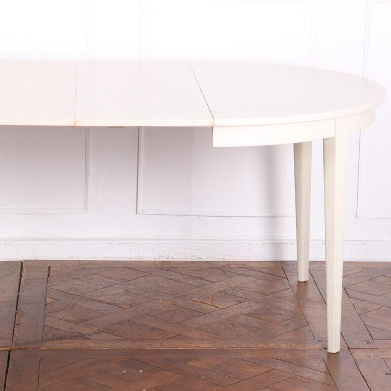 Early 20th Century Swedish Painted Round Dining Table For Sale at 1stDibs