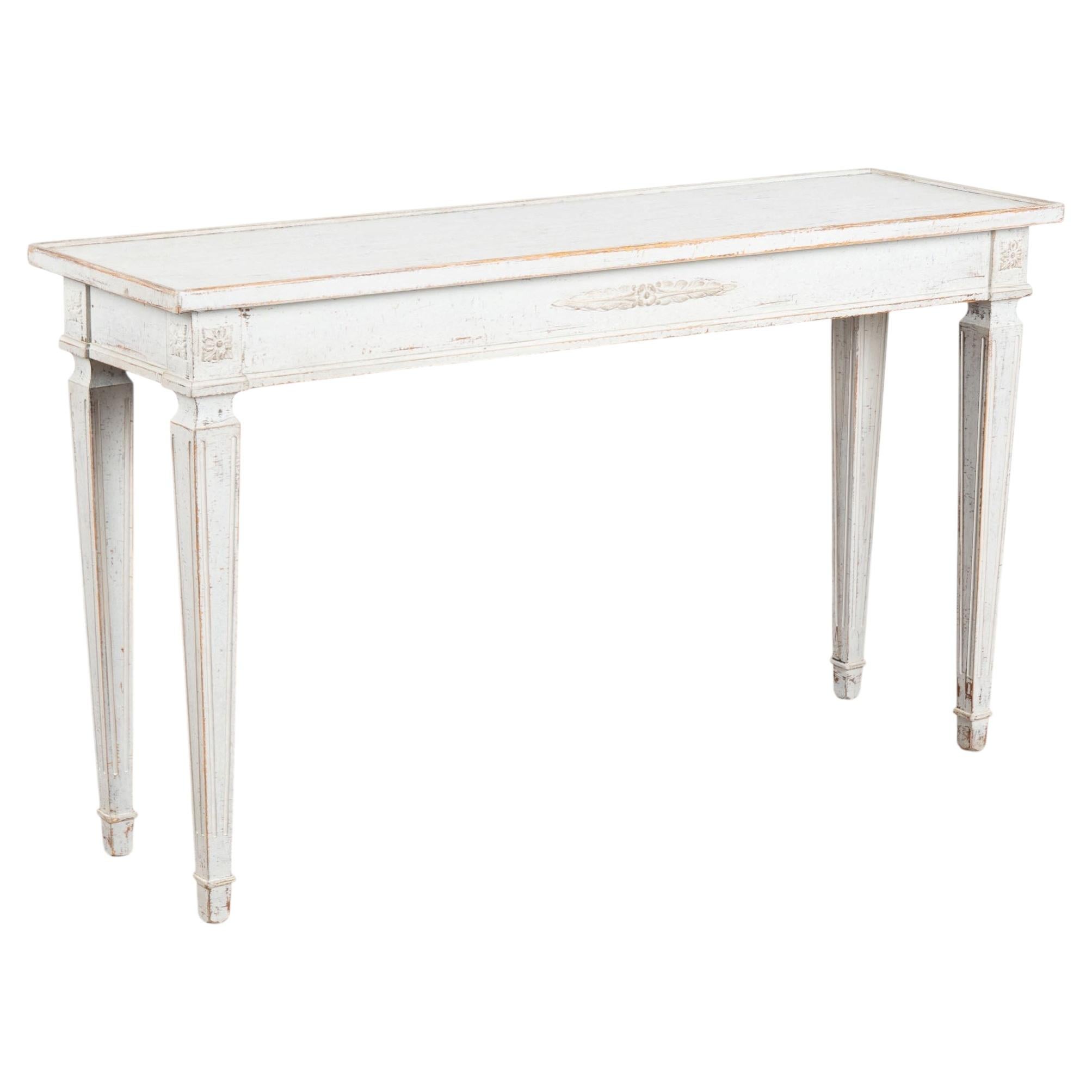Early 20th Century Swedish White Gustavian Style Console Table