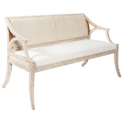 Early 20th Century Swedish White Painted Gustavian Style Settee