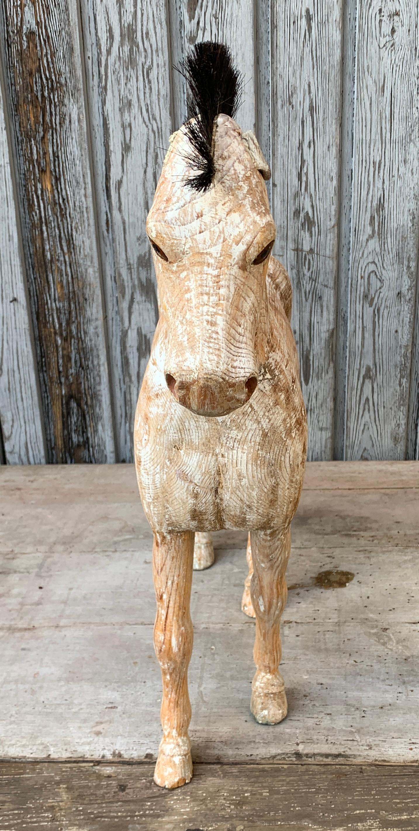 Early 20th Century Swedish Wooden Horse In Good Condition In Haddonfield, NJ