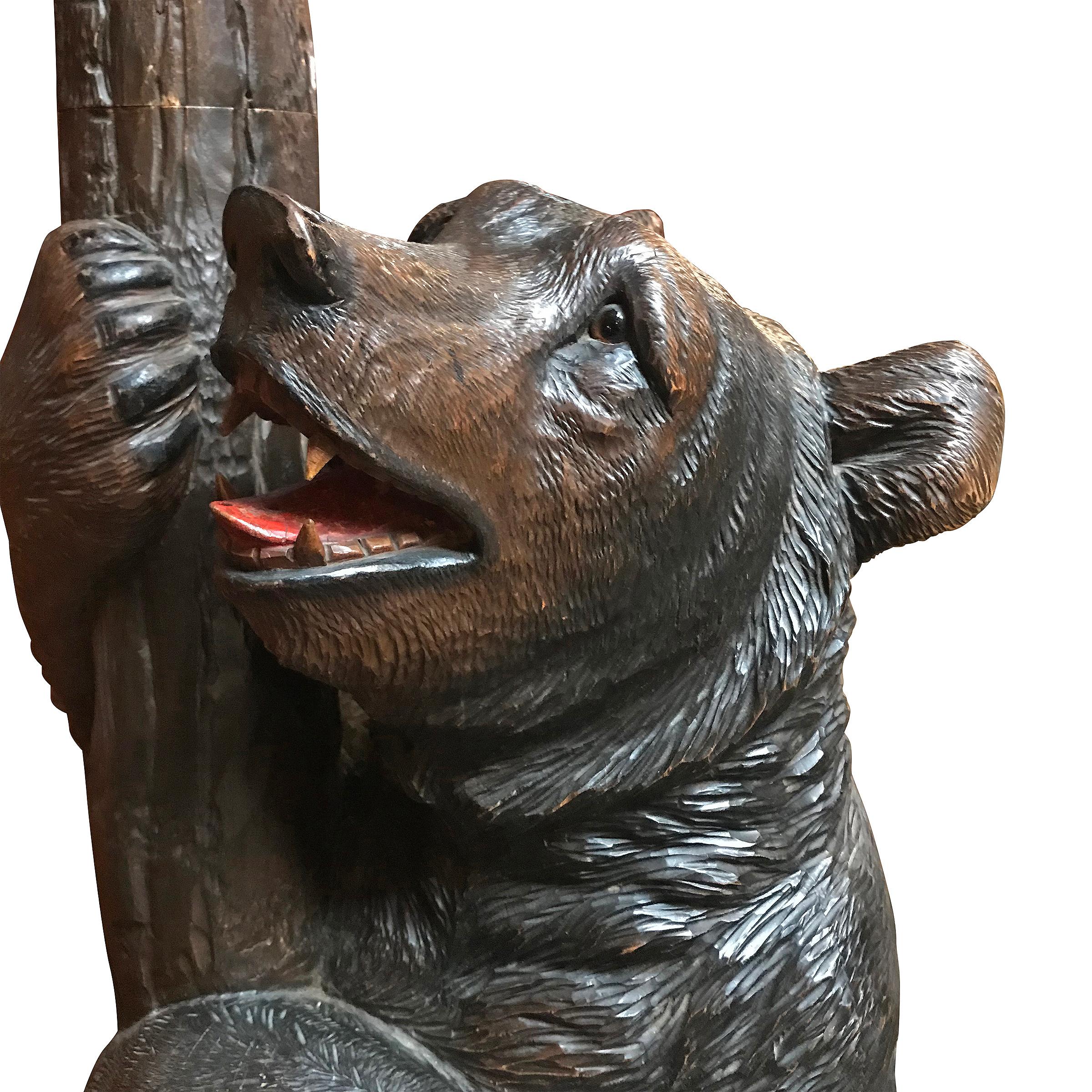 Early 20th Century Swiss Black Forest Hall Tree Attributed to Seilar