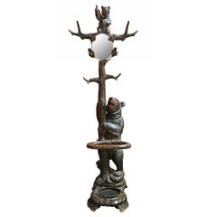 Early 20th Century Swiss Black Forest Hall Tree Attributed to Seilar-Brawant