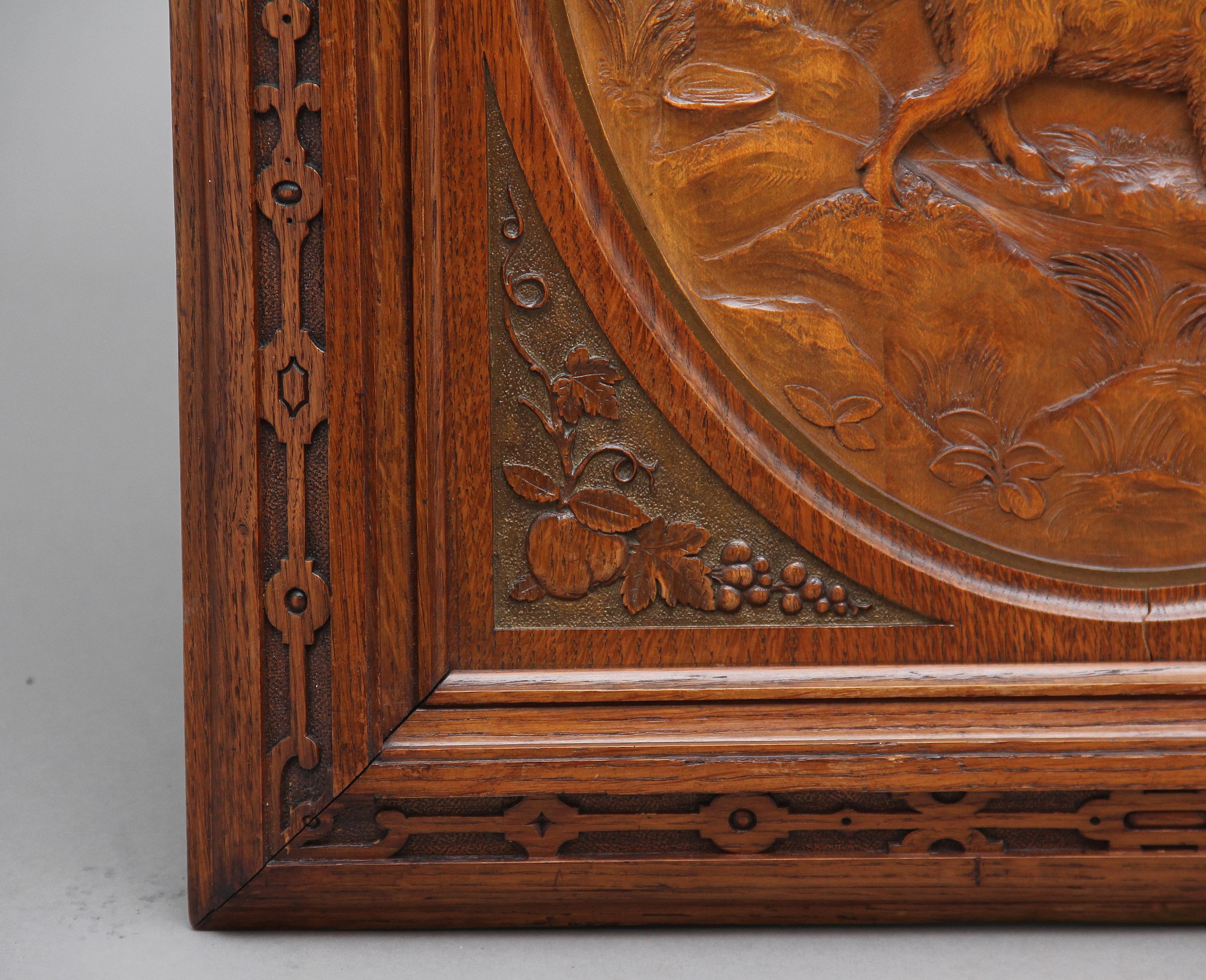 Early 20th Century Swiss Carved Oak Panel In Good Condition In Martlesham, GB