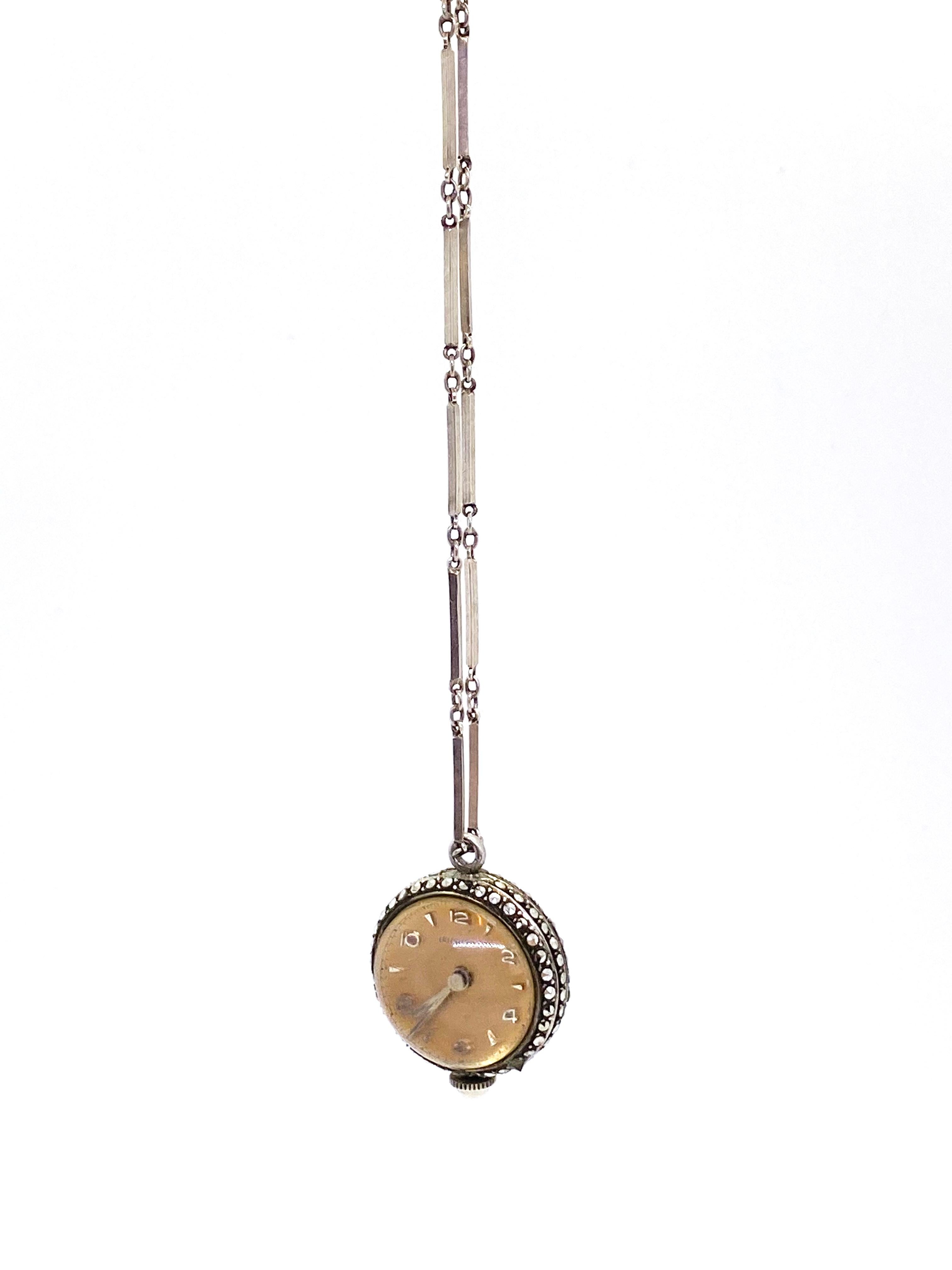 Women's Early 20th Century Switzerland Bucherer Clock Necklace