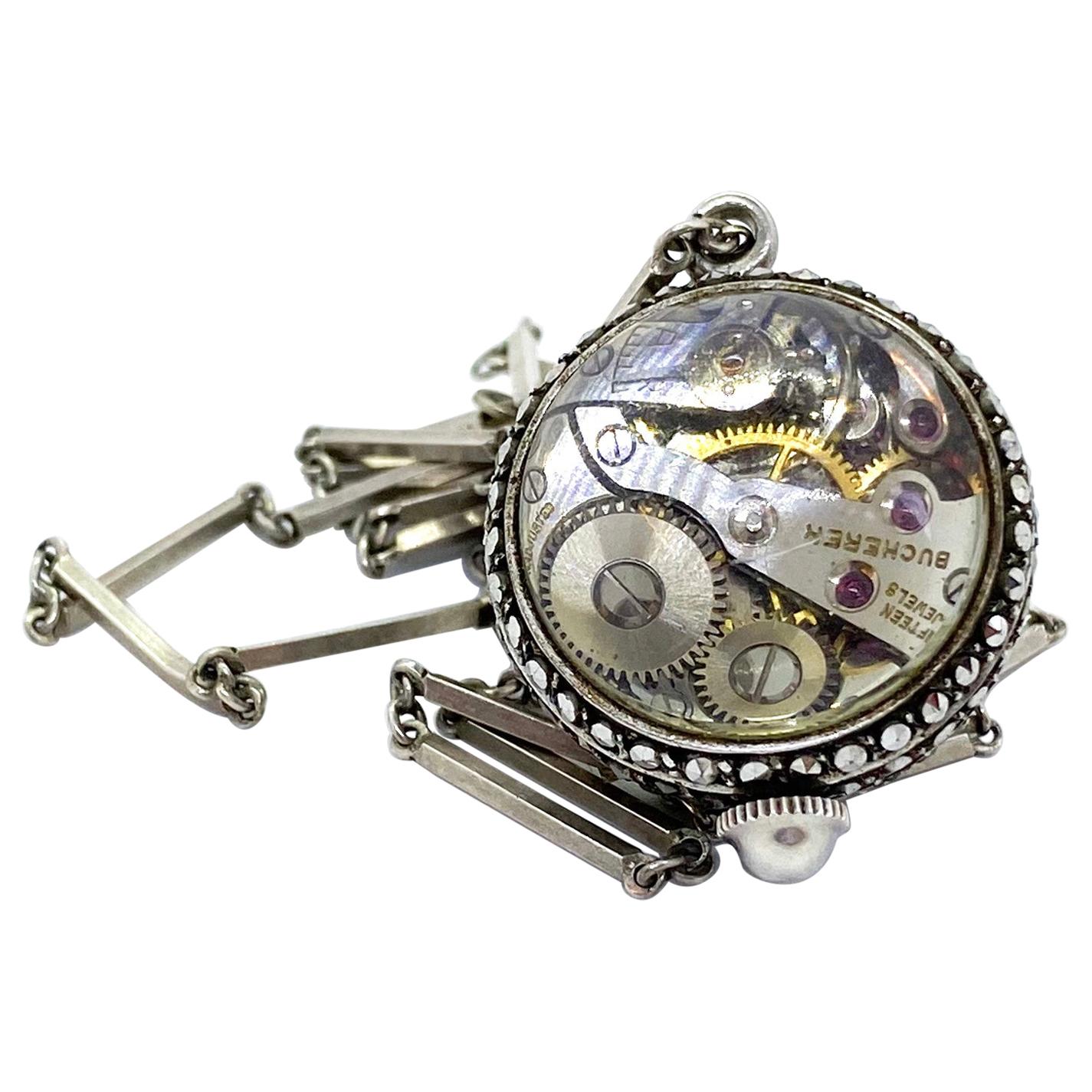 Early 20th Century Switzerland Bucherer Clock Necklace