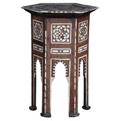 Early - 20th Century Syrian bone inlaid side table   
