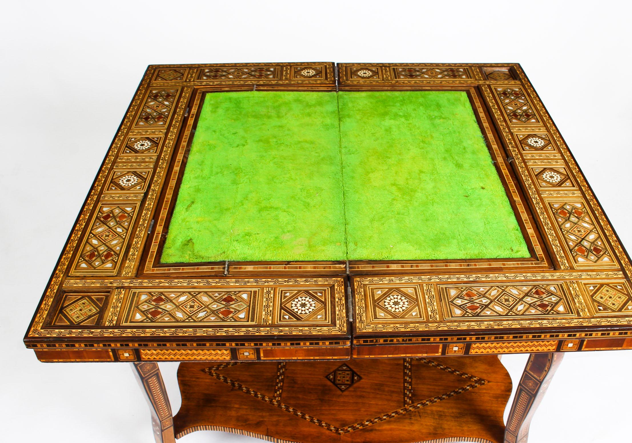 Early 20th Century Syrian Damascus Inlaid Card, Chess, Backgammon, Games Table 5
