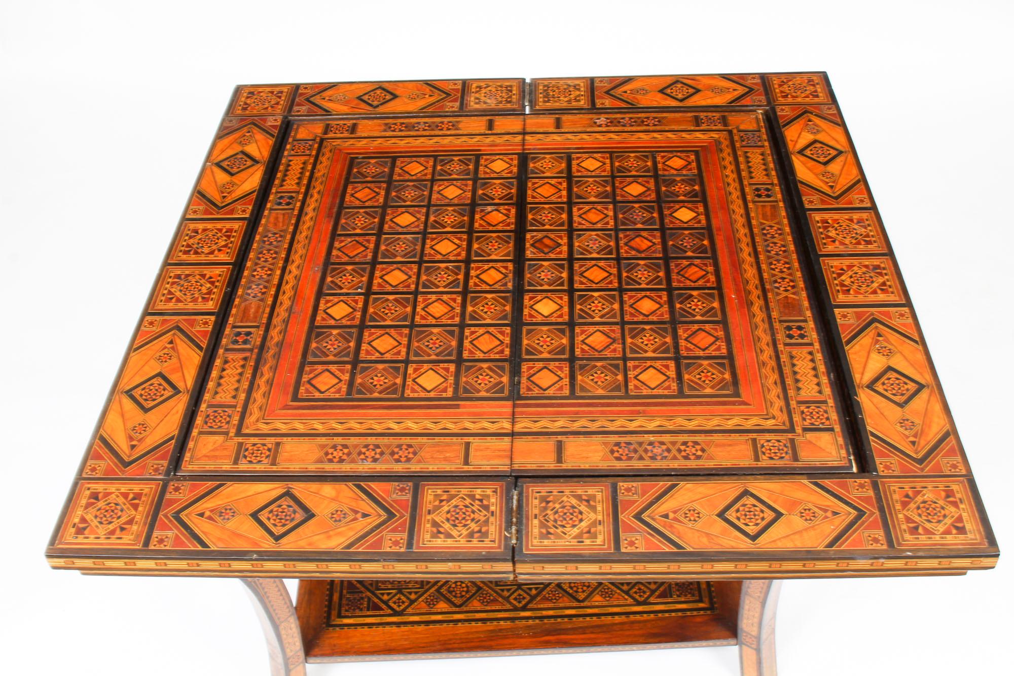 Early 20th Century Syrian Damascus Inlaid Card, Chess, Backgammon, Games Table 6