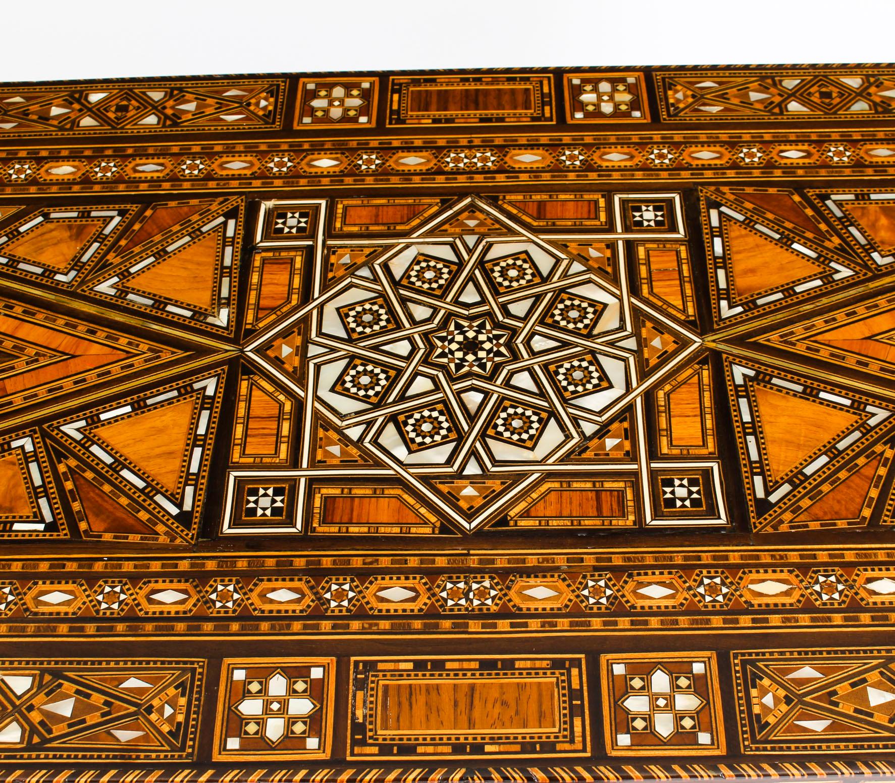 Early 20th Century Syrian Damascus Inlaid Card, Chess, Backgammon, Games Table In Good Condition In London, GB
