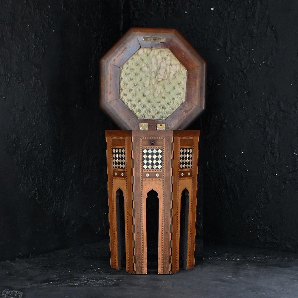 Early 20th Century Syrian Moorish Inlaid Liberty Octagonal Sewing Table In Fair Condition In London, GB