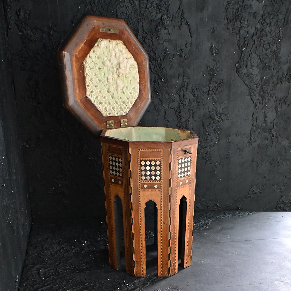 Early 20th Century Syrian Moorish Inlaid Liberty Octagonal Sewing Table 1