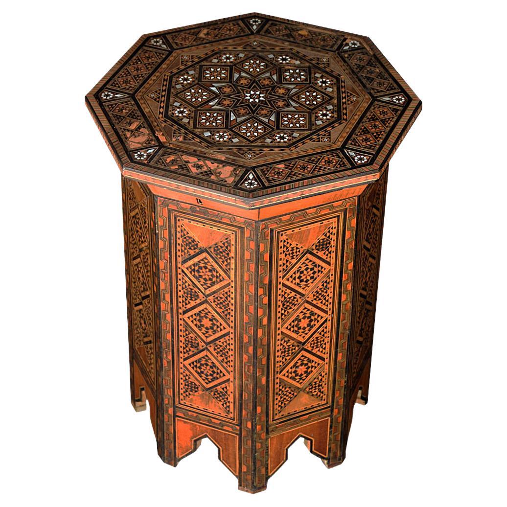 Early 20th Century Syrian Mother of Pearl Side Table