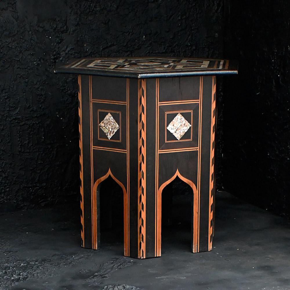 Early 20th Century Syrian Oversized Side Table  

A rare example due to its share size, this early 20th century example of a hand-crafted Syrian side table is a real interior designer’s piece. Covered in natural inlay work and with intricate highly