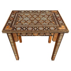 Early 20th Century Syrian Walnut & Inlay Occasional Table