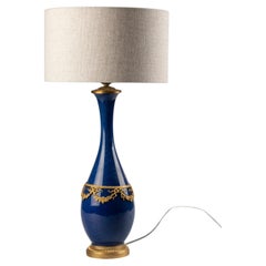 Early 20th Century Table Lamp by Sèvres Louis XVI-Style Bronze Gilt Ornaments