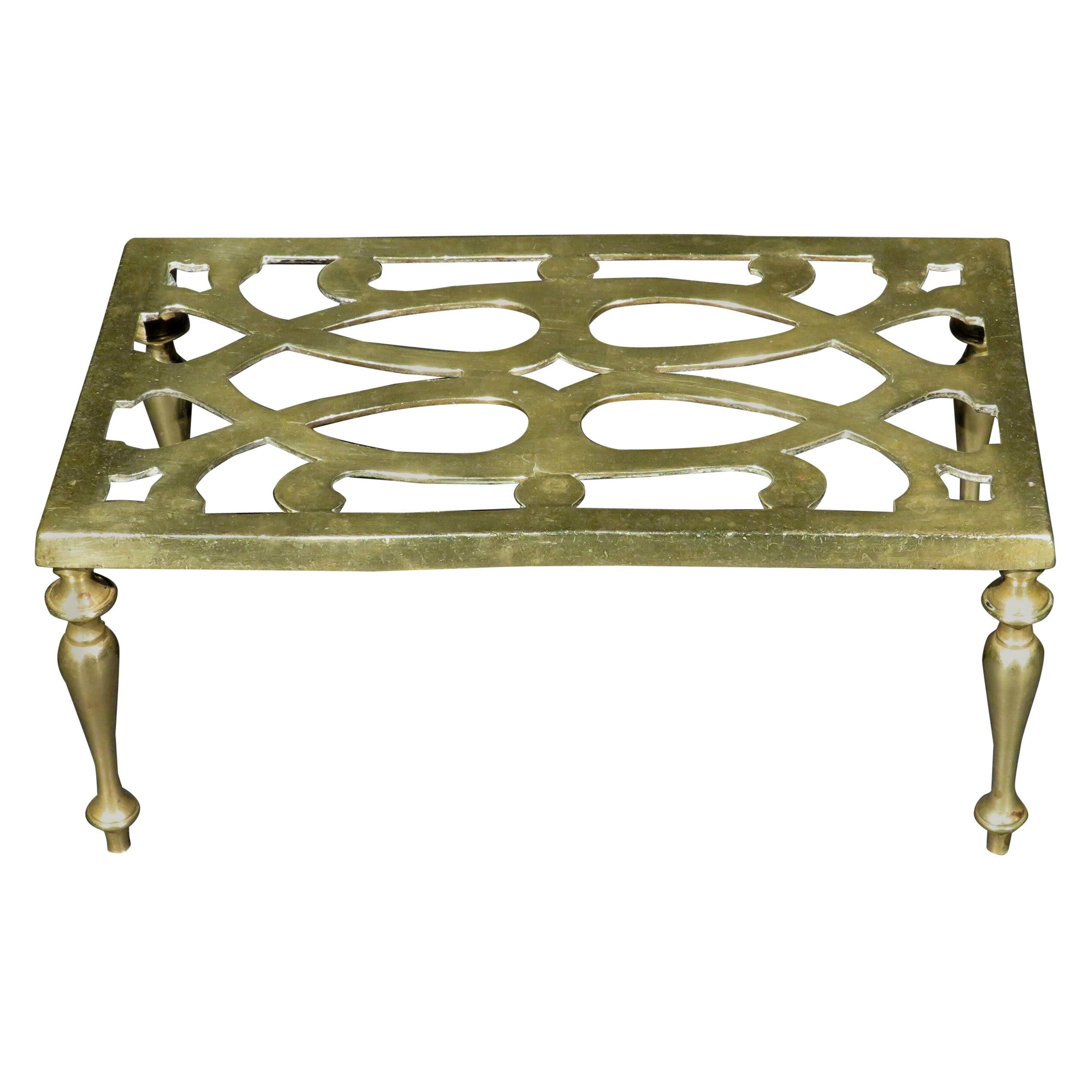Early 20th Century Table Shaped Brass Trivet, England circa 1900 For Sale