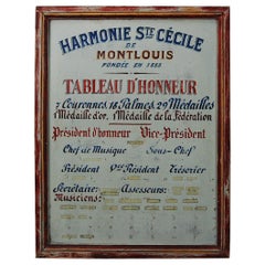 Early 20th Century Tableau D'Honneur Sign