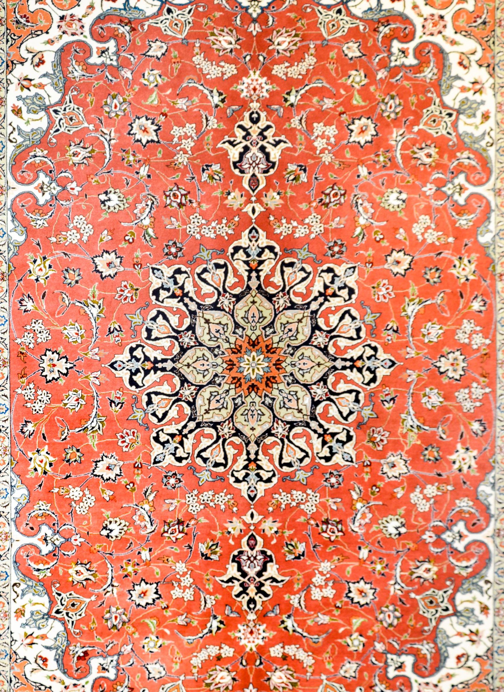 Persian Tabriz Rug, circa 1980s For Sale