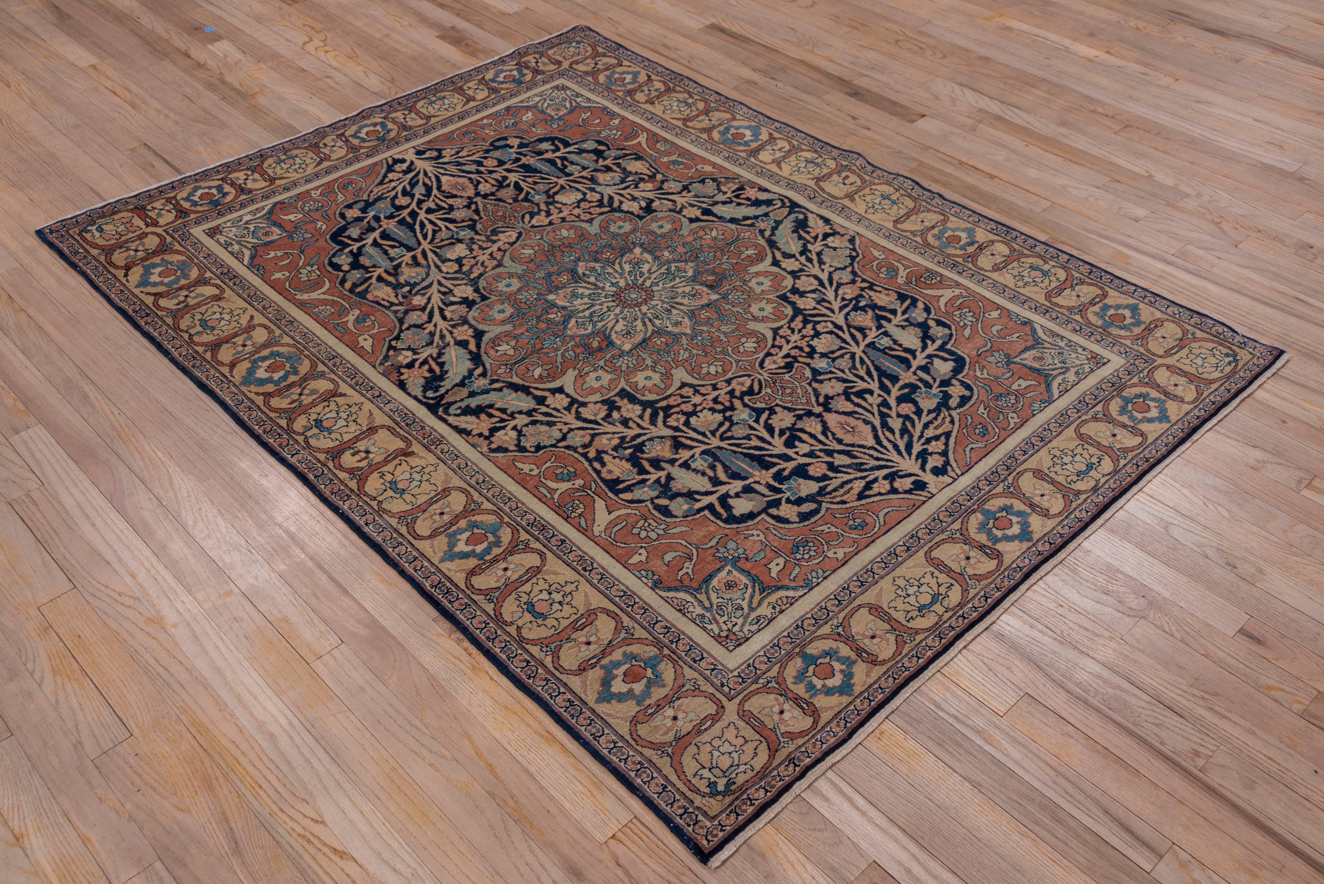 Wool Early 20th Century Antique Persian Tabriz Rug For Sale