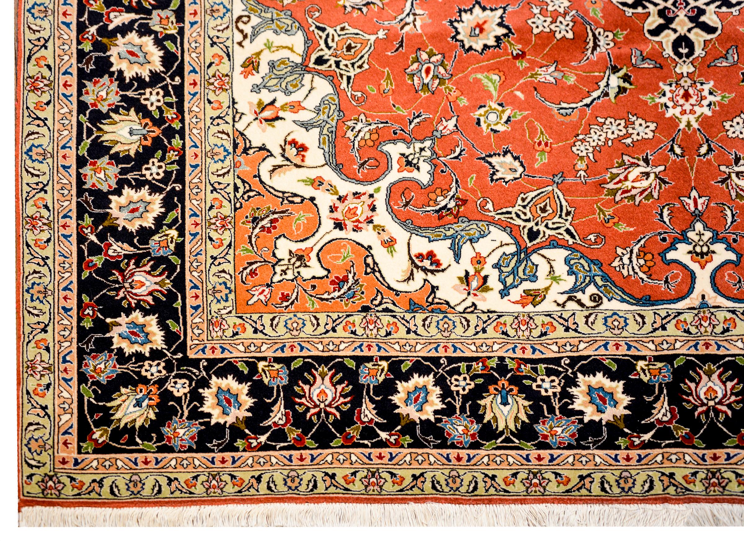 Wool Tabriz Rug, circa 1980s For Sale