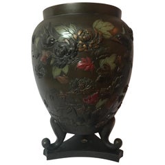 Early 20th Century Taisho Period '1912-1926' Japanese Three Footed Bronze Vase
