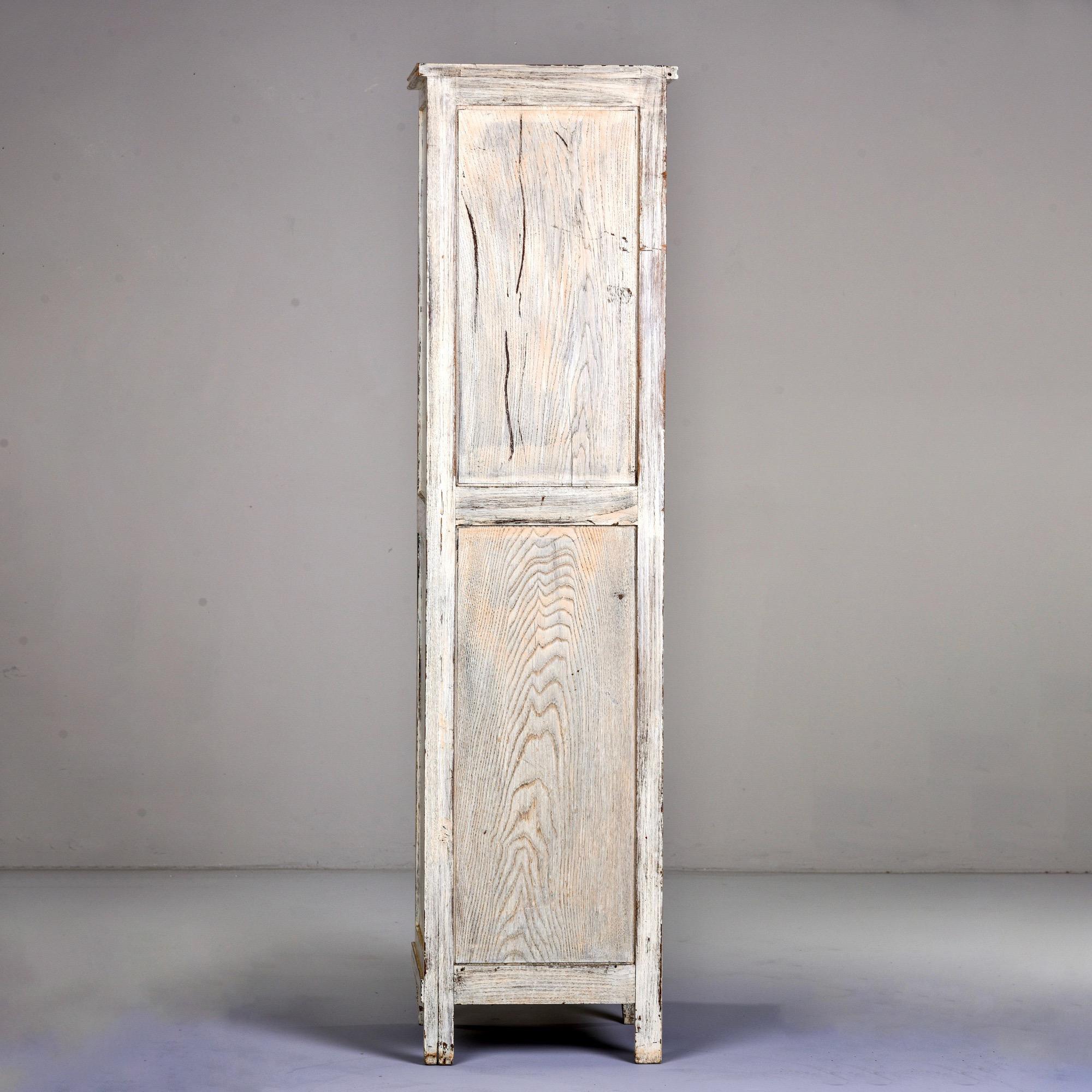 Early 20th Century Tall Narrow French Oak Cabinet with White Paint 7