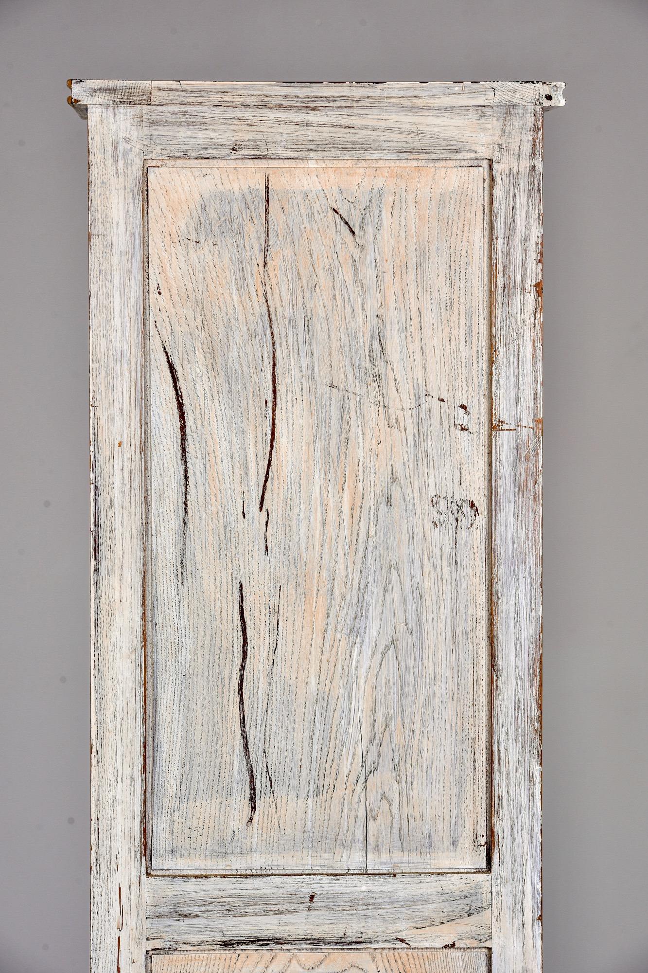 Early 20th Century Tall Narrow French Oak Cabinet with White Paint 8