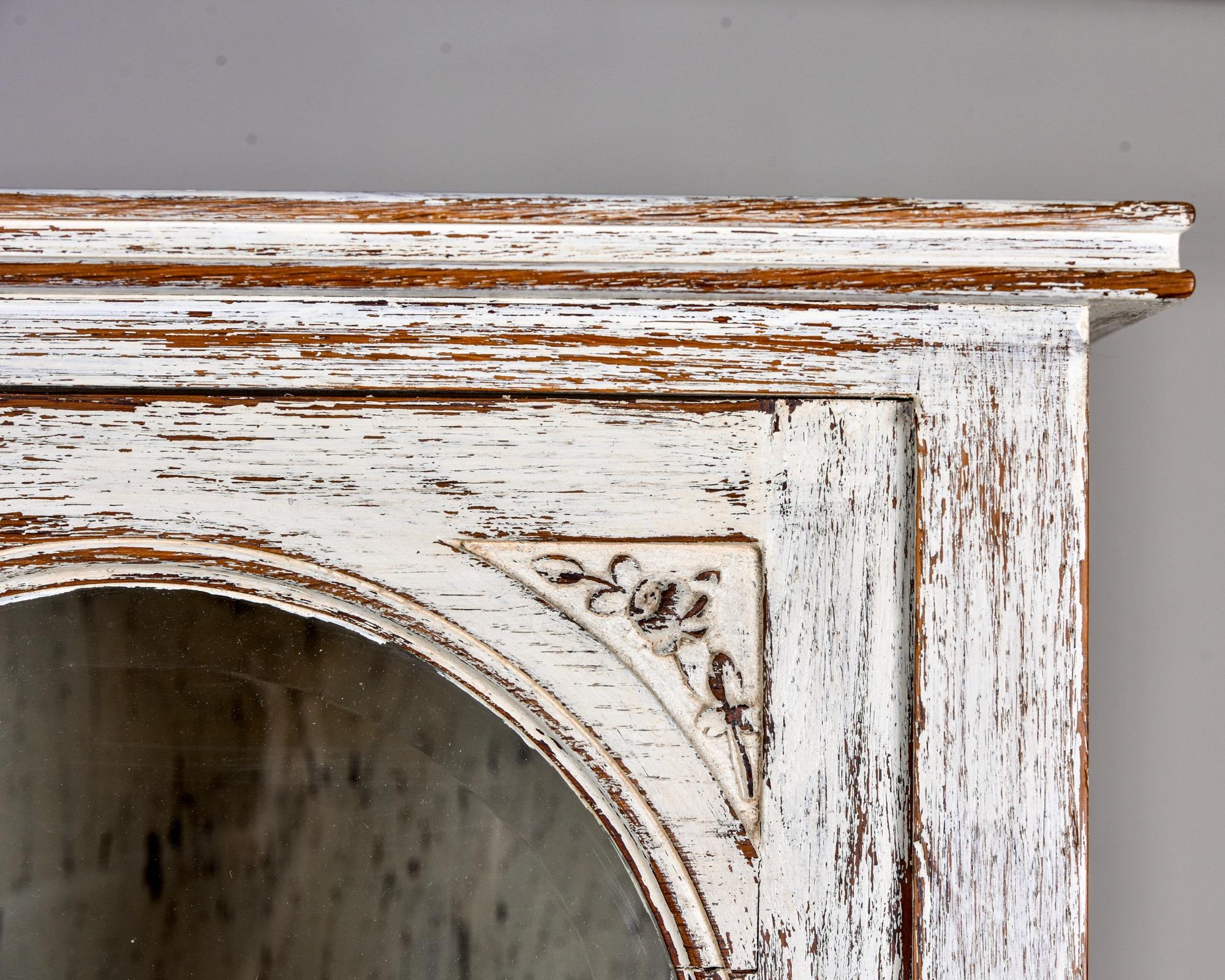 Early 20th Century Tall Narrow French Oak Cabinet with White Paint 1