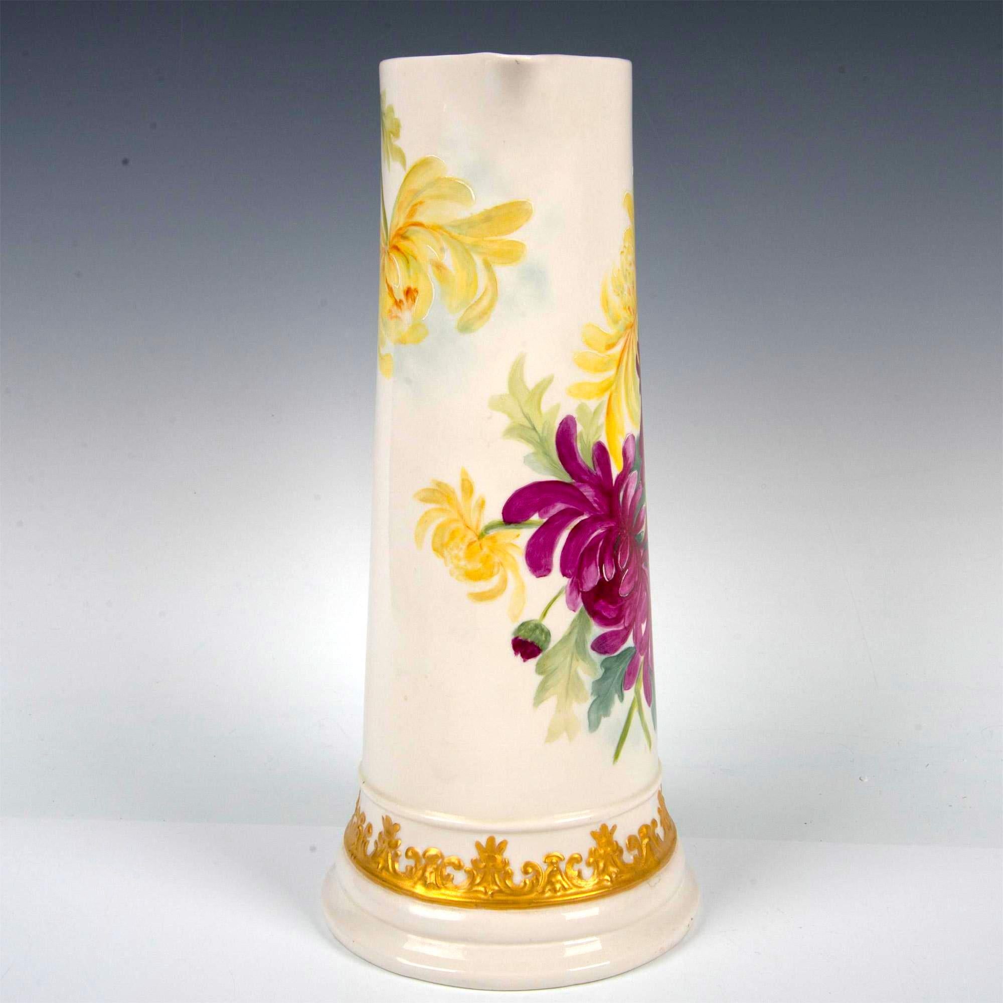 Jarra alta norteamericana de porcelana pintada y dorada de principios del siglo XX Estadounidense en venta