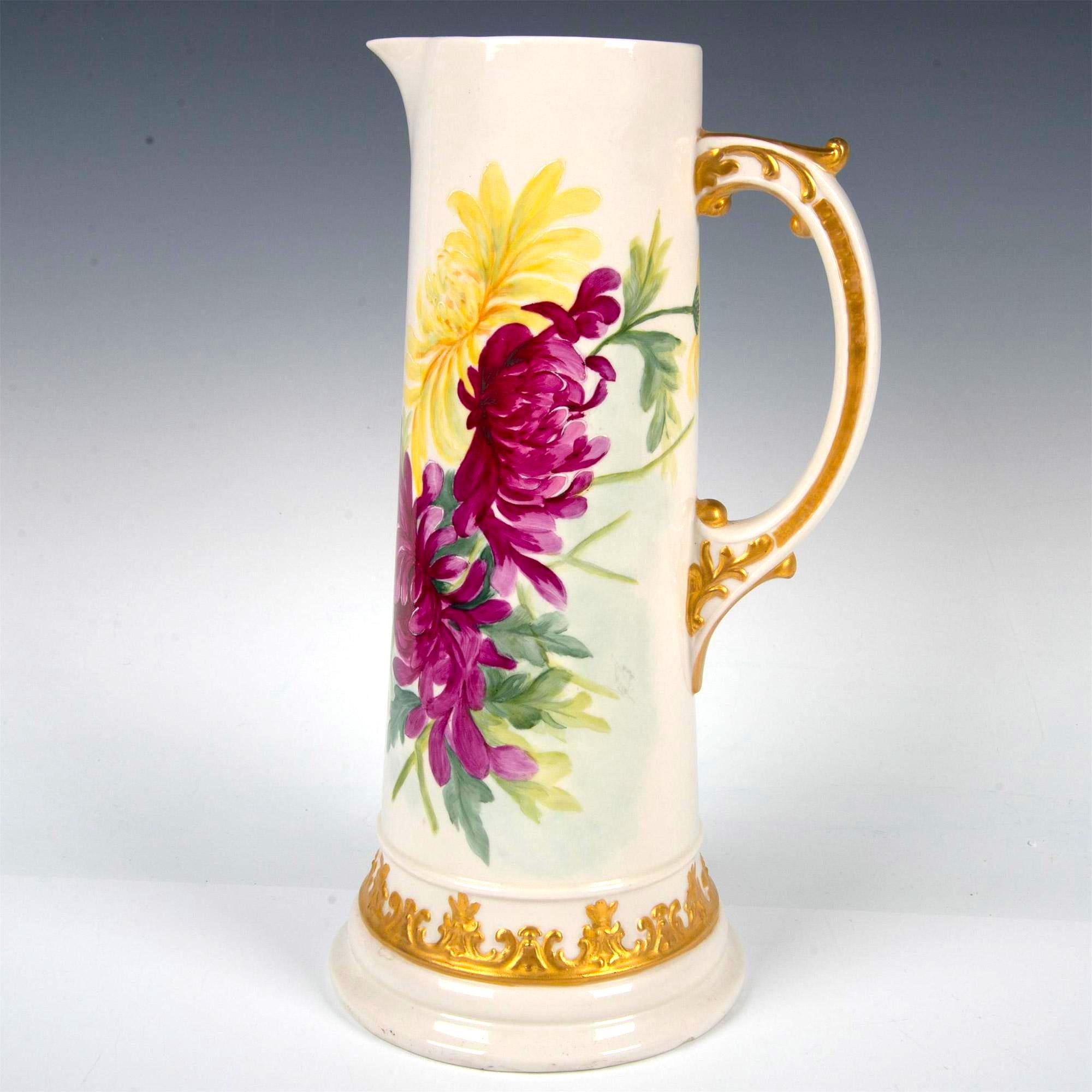 Jarra alta norteamericana de porcelana pintada y dorada de principios del siglo XX Dorado en venta