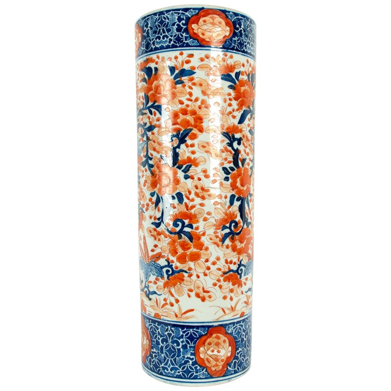 Early 20th Century Tall Porcelain Umbrella Stand at 1stDibs