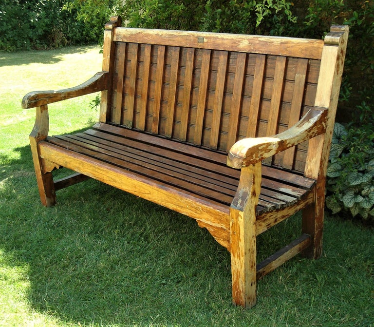 Early 20th Century Teak Ship S Bench From Hms Defiance For Sale At