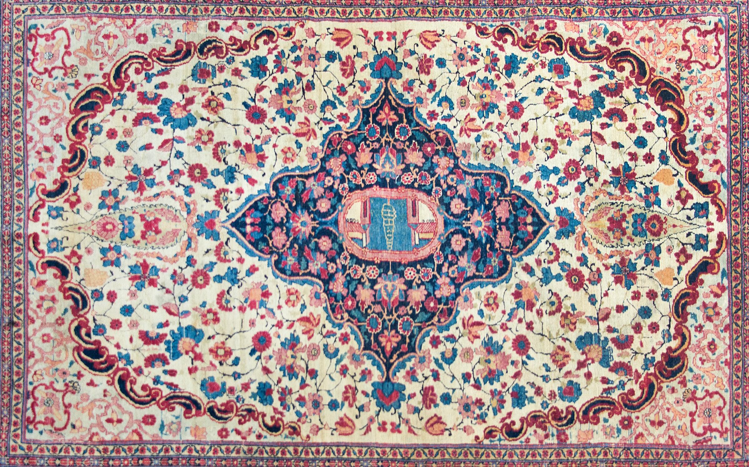 Teheran-Teppich des frühen 20. Jahrhunderts (Stammeskunst) im Angebot
