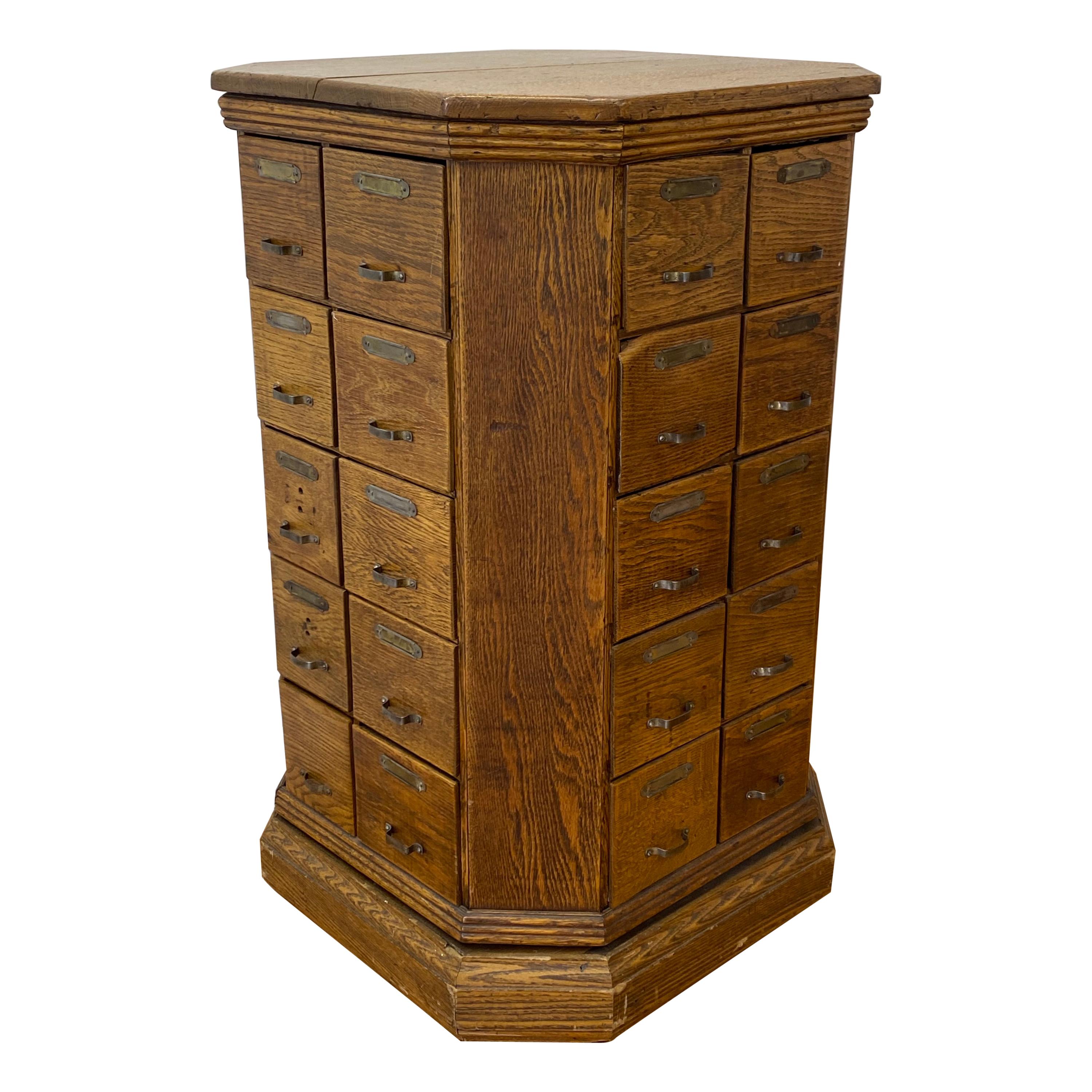 Early 20th Century Tennessee Oak Hardware Cabinet, circa 1910