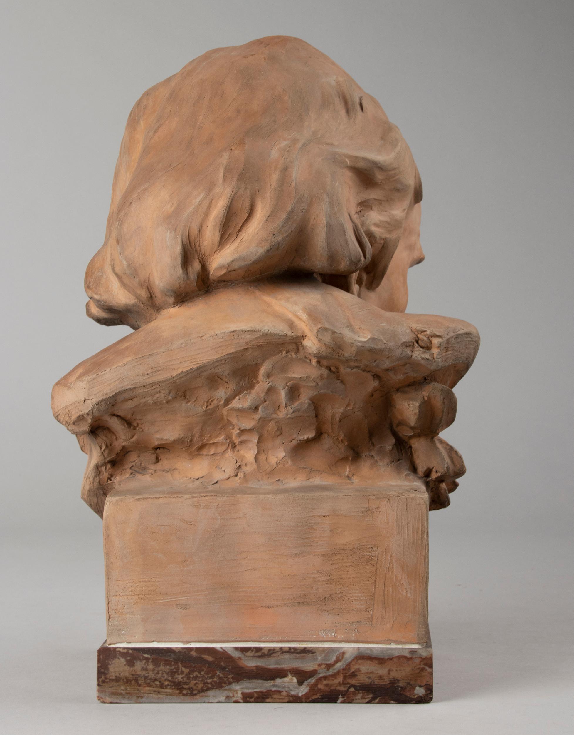 Early 20th Century Terracotta Bust Ludwig von Beethoven by A. Azori 8